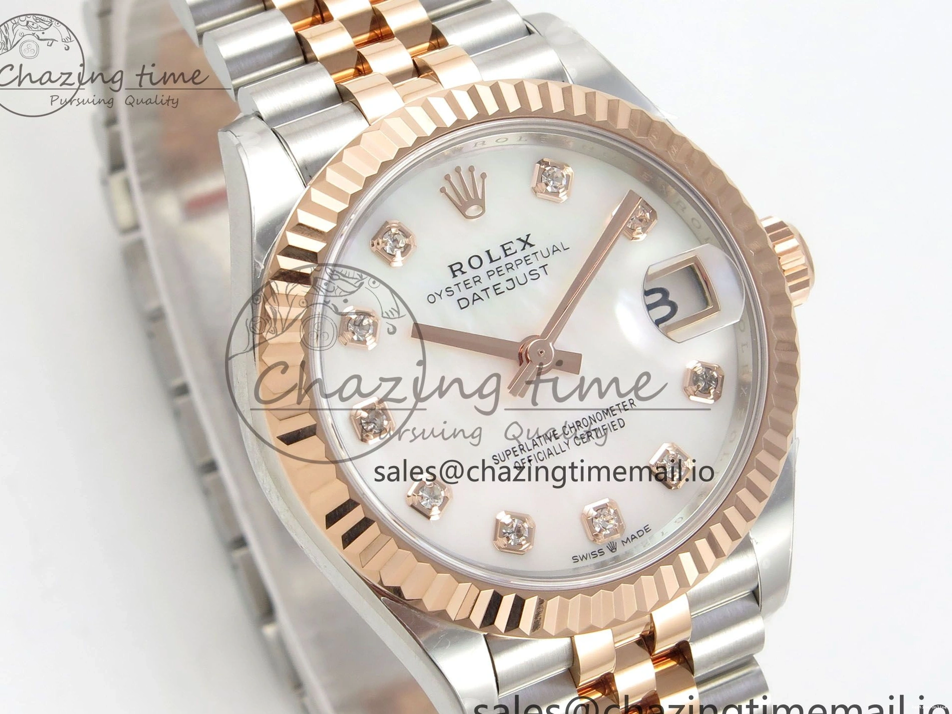 1230 DateJust 31 278271 THBF 1:1 Best Edition 904L Steel White Diamonds Dial on SS RG Jubilee Bracelet HZ Cal. Classic 24